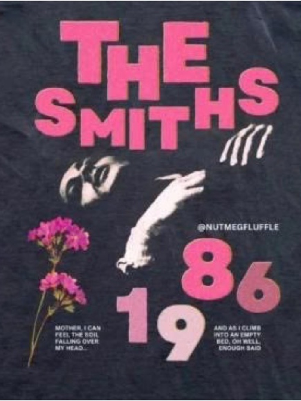 Gildan Black Short Sleeve Tee with Pink The Smiths Graphic - Picture 2 of 2